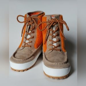 Tory Burch Tory Sport Color-Block Lace-up boots.